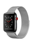 JLT Adjustable Milanese Stainless Steel Watch Band Strap Replacement for Apple Watch Ultra 49mm / Ultra 2 49mm / Series 9 45mm / SE (2023) 44mm / Series 8 / 7 45mm / Series 6 / 5 / 4 / SE / SE (2022) 44m / Series 3 / 2 / 1 42mm - Silver