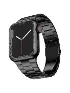 JLT For Apple Watch Series 10 46mm / Ultra 2 Ultra 49mm / 9 8 7 45mm / SE (2023) SE (2022) SE 6 5 4 44mm / 3 2 1 42mm Ultra Thin Watch Band Stainless Steel Replacement Wrist Strap - Black