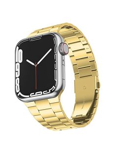   JLT For Apple Watch Series 10 46mm / Ultra 2 Ultra 49mm / 9 8 7 45mm / SE (2023) SE (2022) SE 6 5 4 44mm / 3 2 1 42mm Ultra Thin Watch Band Stainless Steel Replacement Wrist Strap - Gold