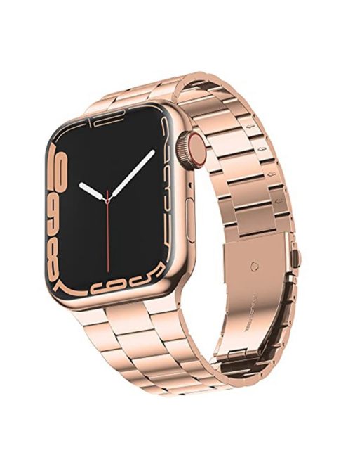 JLT For Apple Watch Series 10 46mm / Ultra 2 Ultra 49mm / 9 8 7 45mm / SE (2023) SE (2022) SE 6 5 4 44mm / 3 2 1 42mm Ultra Thin Watch Band Stainless Steel Replacement Wrist Strap - Rose Gold