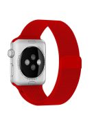 JLT Magnetic Milanese Stainless Steel Watch Band Wrist Strap for Apple Watch Series 10 42mm / 9 8 7 41mm / 6 5 4 SE SE (2022) SE (2023) 40mm / 3 2 1 38mm  - Red