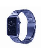 JLT Three Beads Stainless Steel Flat Buckles Watch Strap Band for Apple Watch Series 9 / 8 / 7 / 6 / SE (2023) / SE(2022) 40mm / 3 / 2 / 1 38mm  - Blue