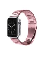 JLT Three Beads Stainless Steel Flat Buckles Watch Strap Band for Apple Watch Series 9 / 8 / 7 / 6 / SE (2023) / SE(2022) 40mm / 3 / 2 / 1 38mm  - Pink