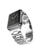 JLT Three Beads Stainless Steel Flat Buckles Watch Strap Band for Apple Watch Series 9 / 8 / 7 / 6 / SE (2023) / SE(2022) 40mm / 3 / 2 / 1 38mm  - Silver