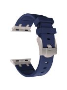 KALEBO For Apple Watch 10 46mm / Ultra 2 / Ultra 49mm / 9 8 7 45mm / SE (2023) SE (2022) SE 6 5 4 44mm / 3 2 1 42mm Liquid Silicone Strap - Titanium+Blue