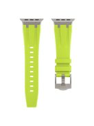 KALEBO For Apple Watch 10 46mm / Ultra 2 / Ultra 49mm / 9 8 7 45mm / SE (2023) SE (2022) SE 6 5 4 44mm / 3 2 1 42mm Liquid Silicone Strap - Titanium+Fluorescent Green