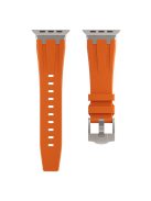 KALEBO For Apple Watch 10 46mm / Ultra 2 / Ultra 49mm / 9 8 7 45mm / SE (2023) SE (2022) SE 6 5 4 44mm / 3 2 1 42mm Liquid Silicone Strap - Titanium+Orange