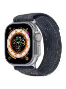 KALEBOL Denim Watch Strap for Apple Watch 10 46mm / Ultra 2 / Ultra 49mm / 9 8 7 45mm / SE (2023) SE (2022) SE 6 5 4 44mm / 3 2 1 42mm Magic Tape Band - Black