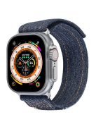 KALEBOL Denim Watch Strap for Apple Watch 10 46mm / Ultra 2 / Ultra 49mm / 9 8 7 45mm / SE (2023) SE (2022) SE 6 5 4 44mm / 3 2 1 42mm Magic Tape Band - Dark Grey