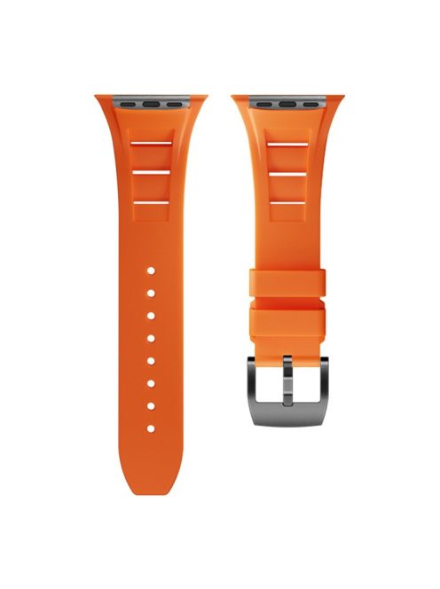 KALEBOL For Apple Watch 10 46mm / Ultra 2 / Ultra 49mm / 9 8 7 45mm / SE (2023) SE (2022) SE 6 5 4 44mm / 3 2 1 42mm  Watch Bracelet - Orange / Black Buckle