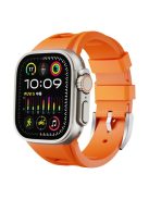 KALEBOL For Apple Watch 10 46mm / Ultra 2 / Ultra 49mm / 9 8 7 45mm / SE (2023) SE (2022) SE 6 5 4 44mm / 3 2 1 42mm  Watch Bracelet - Orange / Silver Buckle