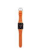 KALEBOL For Apple Watch 10 46mm / Ultra 2 / Ultra 49mm / 9 8 7 45mm / SE (2023) SE (2022) SE 6 5 4 44mm / 3 2 1 42mm  Watch Bracelet - Orange / Silver Buckle