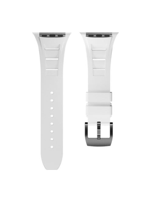 KALEBOL For Apple Watch 10 46mm / Ultra 2 / Ultra 49mm / 9 8 7 45mm / SE (2023) SE (2022) SE 6 5 4 44mm / 3 2 1 42mm  Watch Bracelet - White / Black Buckle