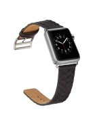 KALEBOL For Apple Watch 10 46mm / Ultra 2 / Ultra 49mm / 9 8 7 45mm / SE (2023) SE (2022) SE 6 5 4 44mm / 3 2 1 42mm Braided Leather Strap -  Black