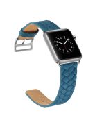 KALEBOL For Apple Watch 10 46mm / Ultra 2 / Ultra 49mm / 9 8 7 45mm / SE (2023) SE (2022) SE 6 5 4 44mm / 3 2 1 42mm Braided Leather Strap -  Blue