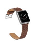 KALEBOL For Apple Watch 10 46mm / Ultra 2 / Ultra 49mm / 9 8 7 45mm / SE (2023) SE (2022) SE 6 5 4 44mm / 3 2 1 42mm Braided Leather Strap -  Brown