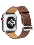 KALEBOL For Apple Watch 10 46mm / Ultra 2 / Ultra 49mm / 9 8 7 45mm / SE (2023) SE (2022) SE 6 5 4 44mm / 3 2 1 42mm Braided Leather Strap -  Brown