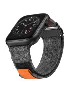 KALEBOL For Apple Watch 10 46mm / Ultra 2 / Ultra 49mm / 9 8 7 45mm / SE (2023) SE (2022) SE 6 5 4 44mm / 3 2 1 42mm Breathable Magic Tape Nylon Strap - Black+Grey