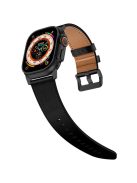 KALEBOL For Apple Watch 10 46mm / Ultra 2 / Ultra 49mm / 9 8 7 45mm / SE (2023) SE (2022) SE 6 5 4 44mm / 3 2 1 42mm Cowhide Leather Band - Black+Black