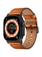 KALEBOL For Apple Watch 10 46mm / Ultra 2 / Ultra 49mm / 9 8 7 45mm / SE (2023) SE (2022) SE 6 5 4 44mm / 3 2 1 42mm Cowhide Leather Band - Black+Brown