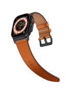 KALEBOL For Apple Watch 10 46mm / Ultra 2 / Ultra 49mm / 9 8 7 45mm / SE (2023) SE (2022) SE 6 5 4 44mm / 3 2 1 42mm Cowhide Leather Band - Black+Brown