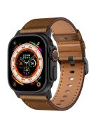 KALEBOL For Apple Watch 10 46mm / Ultra 2 / Ultra 49mm / 9 8 7 45mm / SE (2023) SE (2022) SE 6 5 4 44mm / 3 2 1 42mm Cowhide Leather Band - Black+Dark Brown