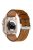 KALEBOL For Apple Watch 10 46mm / Ultra 2 / Ultra 49mm / 9 8 7 45mm / SE (2023) SE (2022) SE 6 5 4 44mm / 3 2 1 42mm Cowhide Leather Band - Titanium+Red Brown