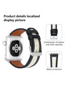 KALEBOL For Apple Watch 10 46mm / Ultra 2 / Ultra 49mm / 9 8 7 45mm / SE (2023) SE (2022) SE 6 5 4 44mm / 3 2 1 42mm Dual Color Watch Band - Black+White