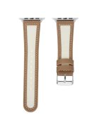 KALEBOL For Apple Watch 10 46mm / Ultra 2 / Ultra 49mm / 9 8 7 45mm / SE (2023) SE (2022) SE 6 5 4 44mm / 3 2 1 42mm Dual Color Watch Band - Light Brown+White