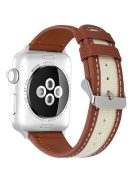 KALEBOL For Apple Watch 10 46mm / Ultra 2 / Ultra 49mm / 9 8 7 45mm / SE (2023) SE (2022) SE 6 5 4 44mm / 3 2 1 42mm Dual Color Watch Band - Red Brown+White