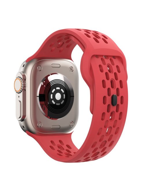 KALEBOL For Apple Watch 10 46mm / Ultra 2 / Ultra 49mm / 9 8 7 45mm / SE (2023) SE (2022) SE 6 5 4 44mm / 3 2 1 42mm Fluorubber Watch Band - Red