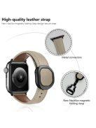 KALEBOL For Apple Watch 10 46mm / Ultra 2 / Ultra 49mm / 9 8 7 45mm / SE (2023) SE (2022) SE 6 5 4 44mm / 3 2 1 42mm Genuine Cow Leather Band -  Apricot