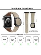 KALEBOL For Apple Watch 10 46mm / Ultra 2 / Ultra 49mm / 9 8 7 45mm / SE (2023) SE (2022) SE 6 5 4 44mm / 3 2 1 42mm Genuine Cow Leather Band -  Apricot