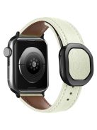 KALEBOL For Apple Watch 10 46mm / Ultra 2 / Ultra 49mm / 9 8 7 45mm / SE (2023) SE (2022) SE 6 5 4 44mm / 3 2 1 42mm Genuine Cow Leather Band -  Beige