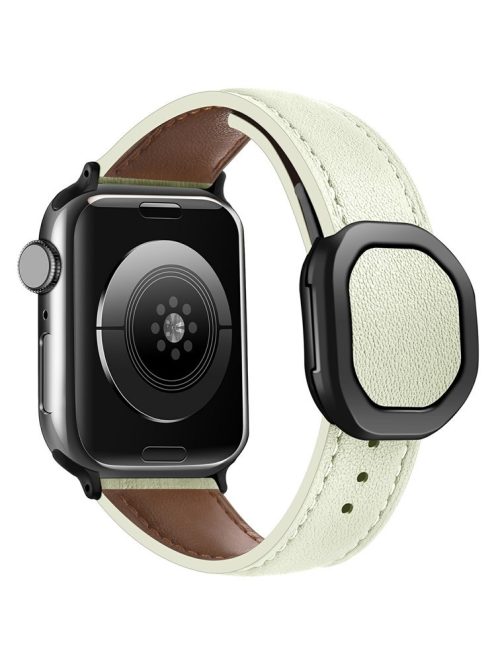 KALEBOL For Apple Watch 10 46mm / Ultra 2 / Ultra 49mm / 9 8 7 45mm / SE (2023) SE (2022) SE 6 5 4 44mm / 3 2 1 42mm Genuine Cow Leather Band -  Beige