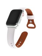 KALEBOL For Apple Watch 10 46mm / Ultra 2 / Ultra 49mm / 9 8 7 45mm / SE (2023) SE (2022) SE 6 5 4 44mm / 3 2 1 42mm Genuine Cow Leather Band - White