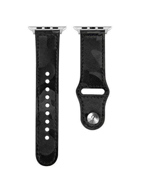 KALEBOL For Apple Watch 10 46mm / Ultra 2 / Ultra 49mm / 9 8 7 45mm / SE (2023) SE (2022) SE 6 5 4 44mm / 3 2 1 42mm Genuine Cow Leather Strap - Black