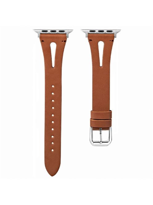 KALEBOL For Apple Watch 10 46mm / Ultra 2 / Ultra 49mm / 9 8 7 45mm / SE (2023) SE (2022) SE 6 5 4 44mm / 3 2 1 42mm Genuine Cow Leather Strap - Brown