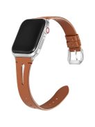 KALEBOL For Apple Watch 10 46mm / Ultra 2 / Ultra 49mm / 9 8 7 45mm / SE (2023) SE (2022) SE 6 5 4 44mm / 3 2 1 42mm Genuine Cow Leather Strap - Brown