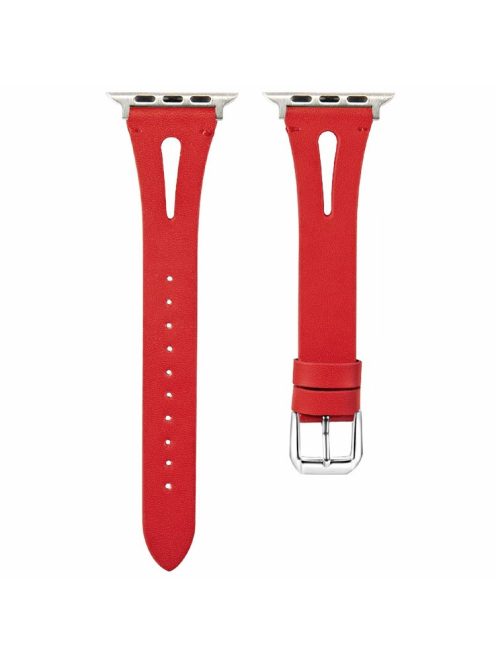 KALEBOL For Apple Watch 10 46mm / Ultra 2 / Ultra 49mm / 9 8 7 45mm / SE (2023) SE (2022) SE 6 5 4 44mm / 3 2 1 42mm Genuine Cow Leather Strap - Red