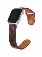 KALEBOL For Apple Watch 10 46mm / Ultra 2 / Ultra 49mm / 9 8 7 45mm / SE (2023) SE (2022) SE 6 5 4 44mm / 3 2 1 42mm Genuine Cow Leather Strap - Red Brown