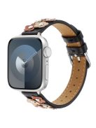 KALEBOL For Apple Watch 10 46mm / Ultra 2 / Ultra 49mm / 9 8 7 45mm / SE (2023) SE (2022) SE 6 5 4 44mm / 3 2 1 42mm Genuine Cow Leather Watch Band - Black