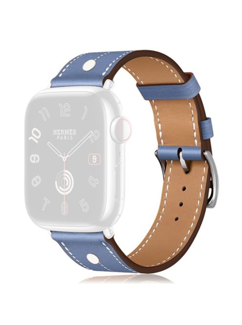 KALEBOL For Apple Watch 10 46mm / Ultra 2 / Ultra 49mm / 9 8 7 45mm / SE (2023) SE (2022) SE 6 5 4 44mm / 3 2 1 42mm Genuine Cow Leather Watch Strap - Baby Blue