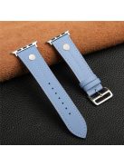 KALEBOL For Apple Watch 10 46mm / Ultra 2 / Ultra 49mm / 9 8 7 45mm / SE (2023) SE (2022) SE 6 5 4 44mm / 3 2 1 42mm Genuine Cow Leather Watch Strap - Baby Blue