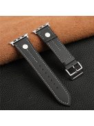 KALEBOL For Apple Watch 10 46mm / Ultra 2 / Ultra 49mm / 9 8 7 45mm / SE (2023) SE (2022) SE 6 5 4 44mm / 3 2 1 42mm Genuine Cow Leather Watch Strap - Black