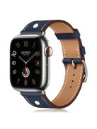 KALEBOL For Apple Watch 10 46mm / Ultra 2 / Ultra 49mm / 9 8 7 45mm / SE (2023) SE (2022) SE 6 5 4 44mm / 3 2 1 42mm Genuine Cow Leather Watch Strap - Blue