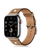 KALEBOL For Apple Watch 10 46mm / Ultra 2 / Ultra 49mm / 9 8 7 45mm / SE (2023) SE (2022) SE 6 5 4 44mm / 3 2 1 42mm Genuine Cow Leather Watch Strap - Light Yellow