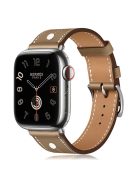 KALEBOL For Apple Watch 10 46mm / Ultra 2 / Ultra 49mm / 9 8 7 45mm / SE (2023) SE (2022) SE 6 5 4 44mm / 3 2 1 42mm Genuine Cow Leather Watch Strap - Tan