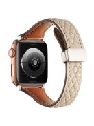 KALEBOL For Apple Watch 10 46mm / Ultra 2 / Ultra 49mm / 9 8 7 45mm / SE (2023) SE (2022) SE 6 5 4 44mm / 3 2 1 42mm Genuine Leather Watch Band - Apricot