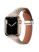 KALEBOL For Apple Watch 10 46mm / Ultra 2 / Ultra 49mm / 9 8 7 45mm / SE (2023) SE (2022) SE 6 5 4 44mm / 3 2 1 42mm Genuine Leather Watch Band - Apricot